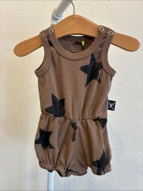 nununu Brown Sleeveless Star Print One-Piece Bodysuit